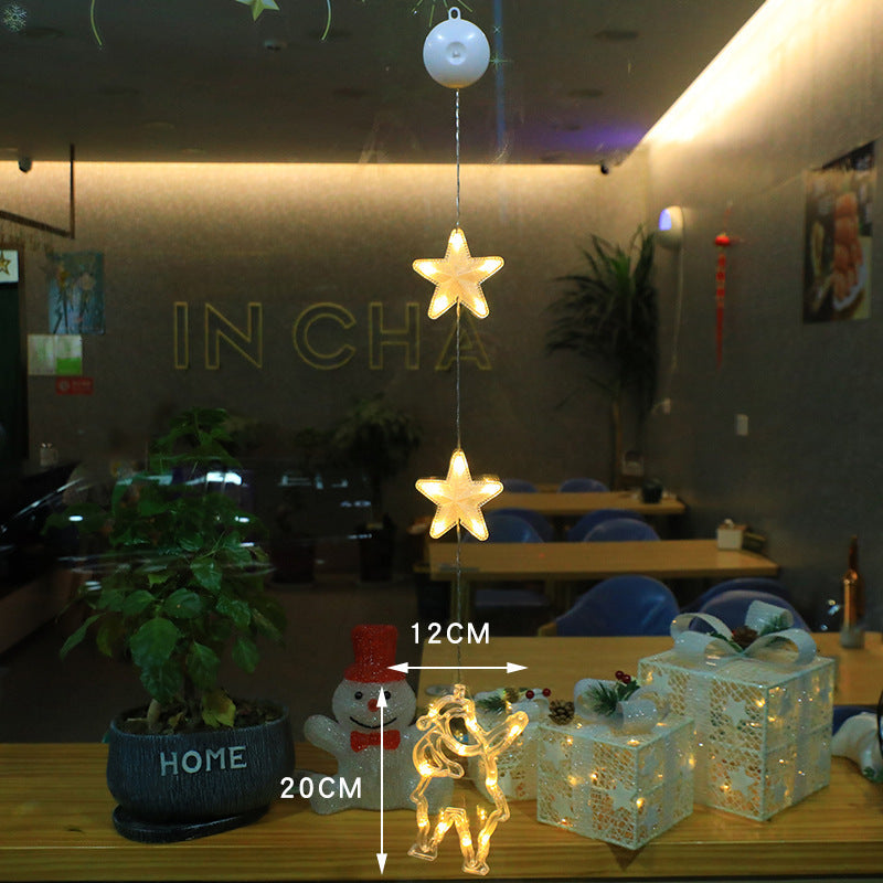 BowLift | Christmas 3pcs LED Light Star Hanging Tree Sucker Window Ornaments