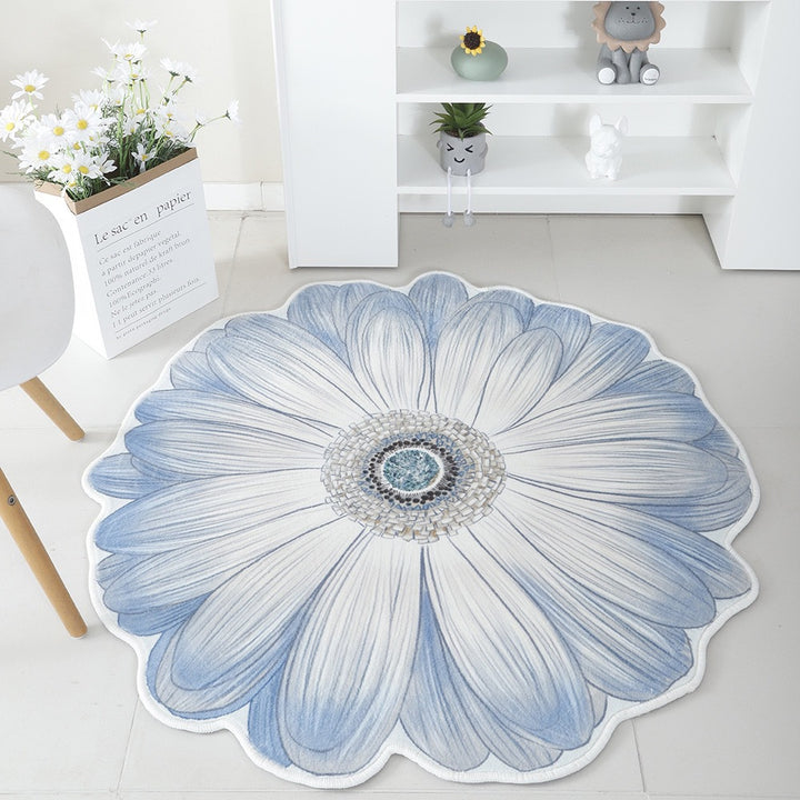 Floral Print Round Area Rug Bowlift