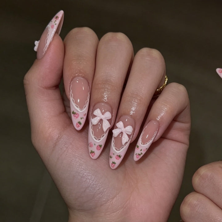 Decorative Floral Stiletto Nail Enhancements