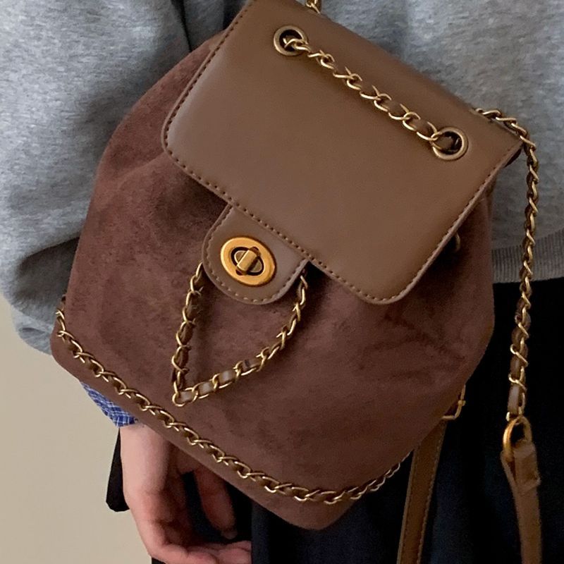 Stylish Suede Drawstring Backpack Bowlift