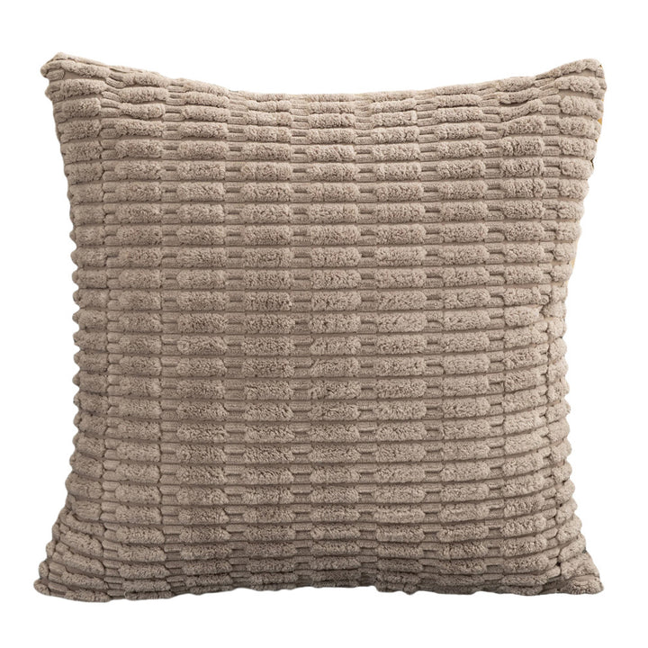 Ribbed Chenille Square Throw Pillow with Plush Tufted Texture Bowlift