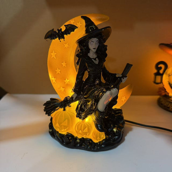 Halloween-Themed Witch Hat Table Lamp Bowlift