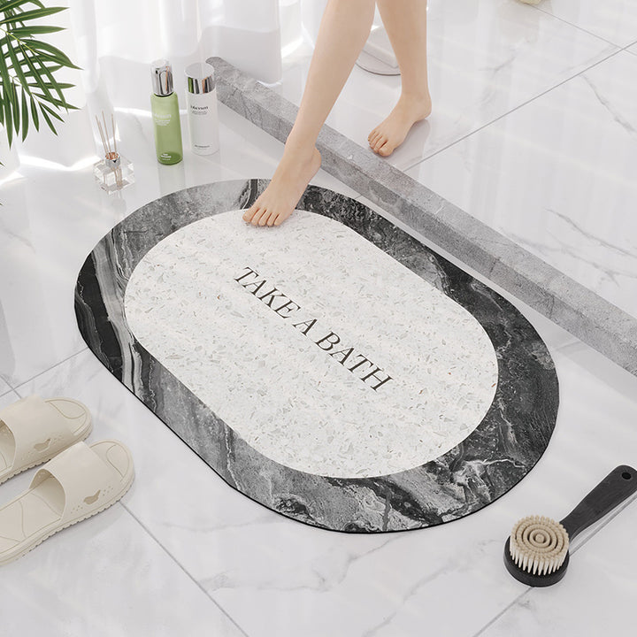 Elegant Marble Design Bathroom Mat Bowlift