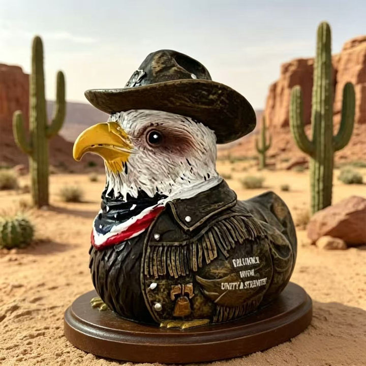 Patriotic Decorative Rubber Duck Statue Bowlift