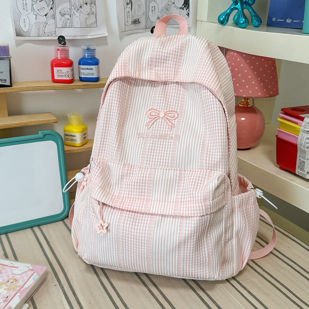 Casual Striped Backpack Bowlift