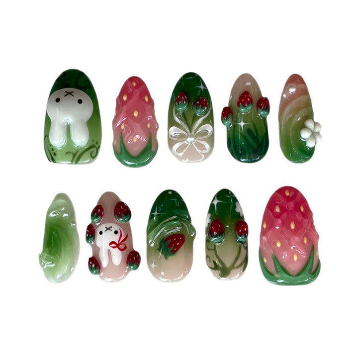 Playful Themed Press-On Nail Art Set Bowlift