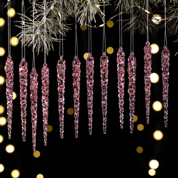Decorative Christmas tree hangers in icicle shape Bowlift