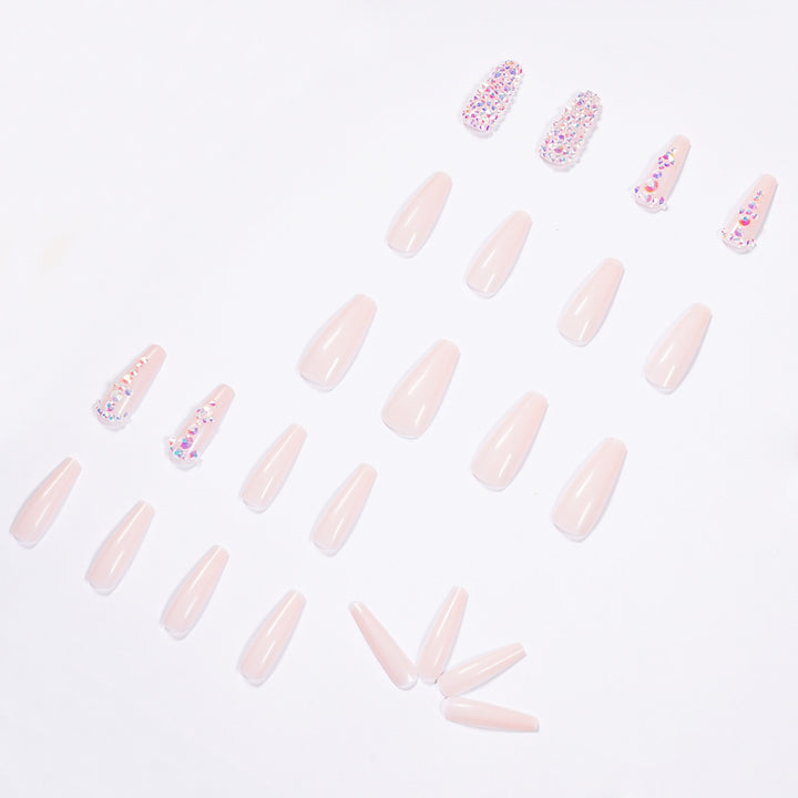 Glamorous nail extensions with rhinestone accents Bowlift