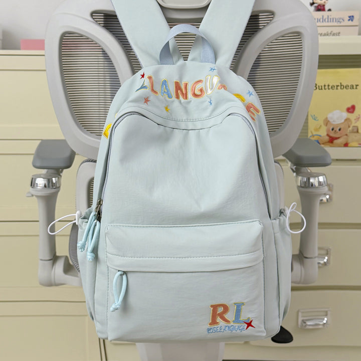 Stylish Embroidered Graphic Backpack Bowlift