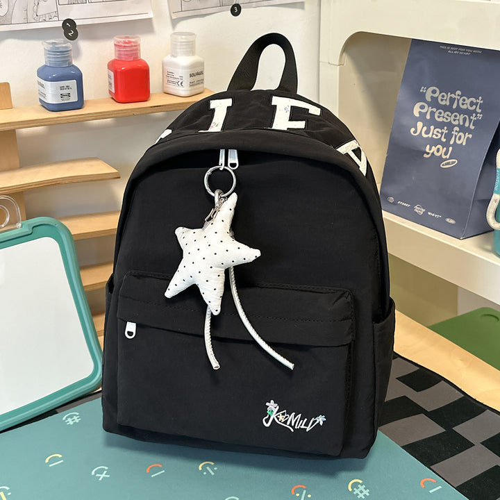 Stylish Casual Backpack with Star Charm Bowlift