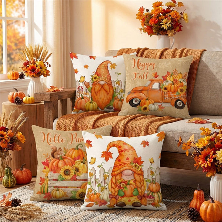 Decorative Autumn Pumpkin Throw Pillow Cover