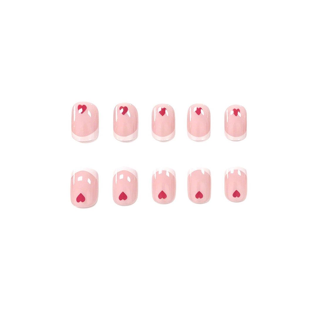 Love-Embellished French Tip Nail Design Bowlift
