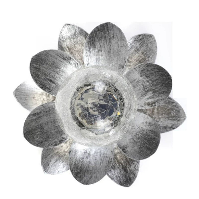 Solar Lotus Crackle Garden Light