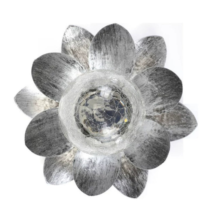Solar Lotus Crackle Garden Light