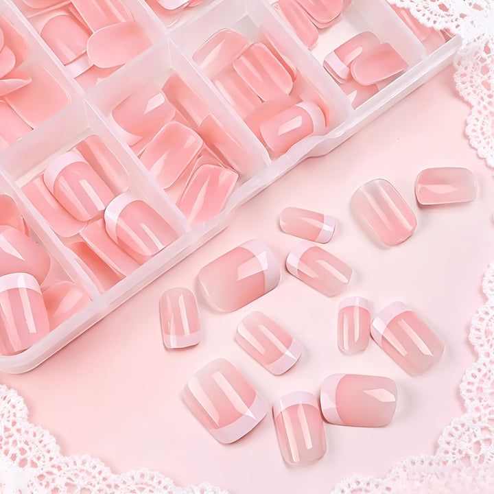 French Tip Press-On Nail Art Set Bowlift