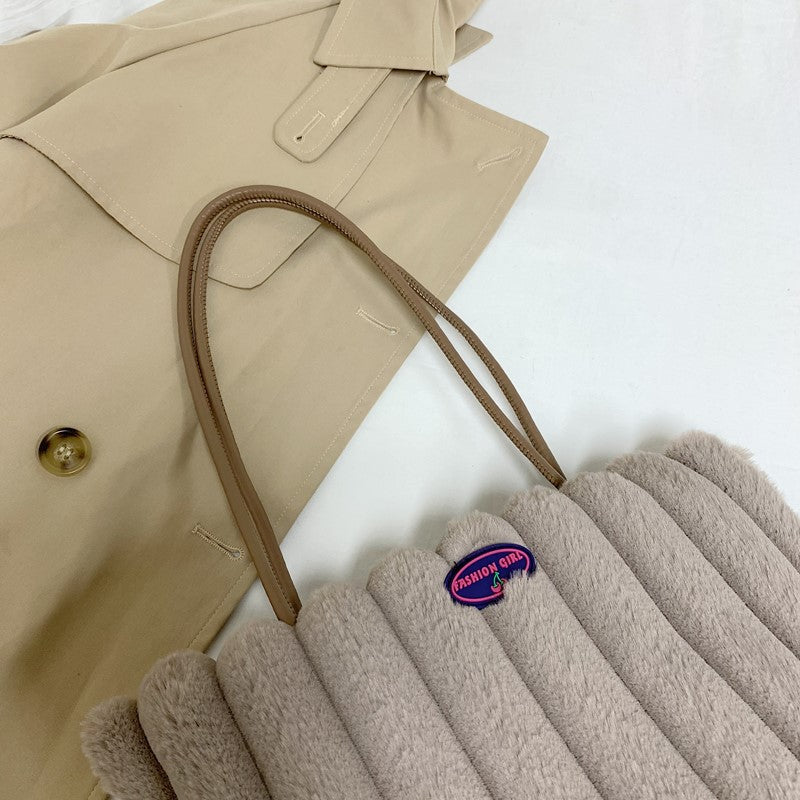 Plush Textured Tote Bag