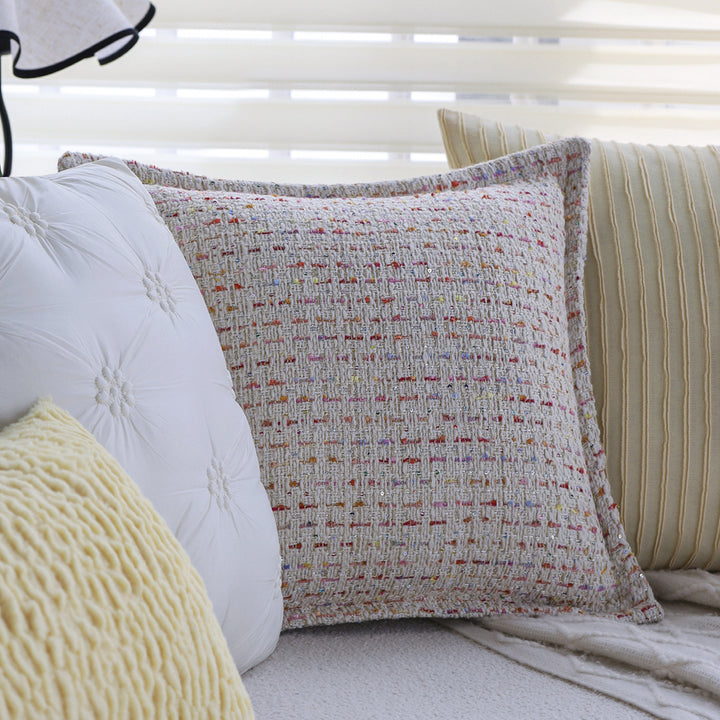 Rectangular decorative pillowcase made of teddy bouclé with ridged texture Bowlift