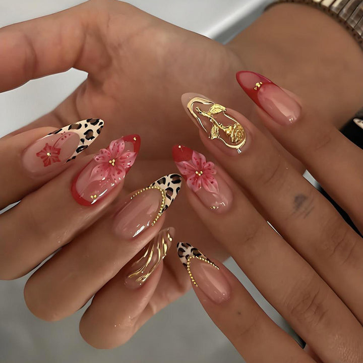 Artificial nail set with creative animal and flower designs Bowlift