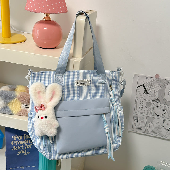 Multi-Functional Striped Backpack Bowlift