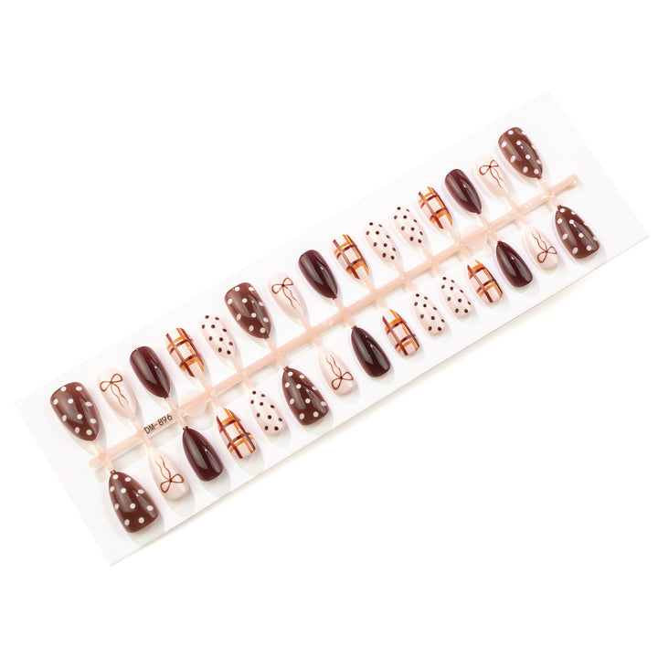 Artistic Autumn-Themed Press-On Nail Set