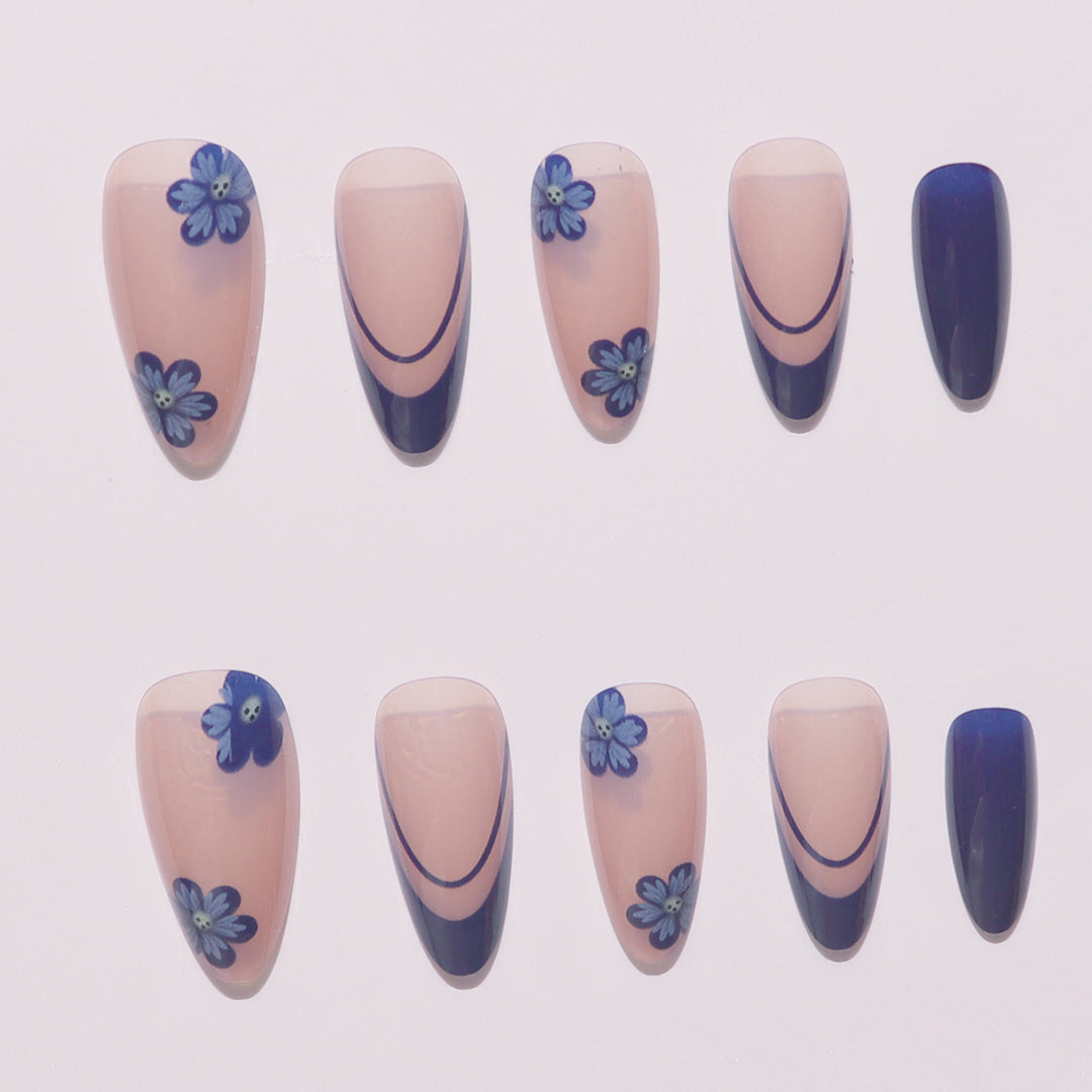 Decorative Floral Stiletto Press-On Nails Bowlift 1789085791