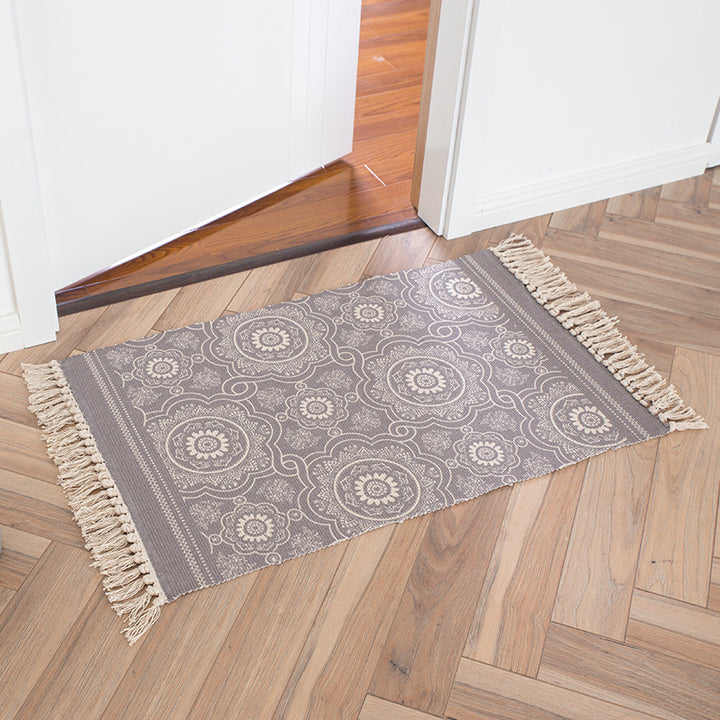 Decorative runner for dining table and console in Boho-Mandala design with fringes Bowlift