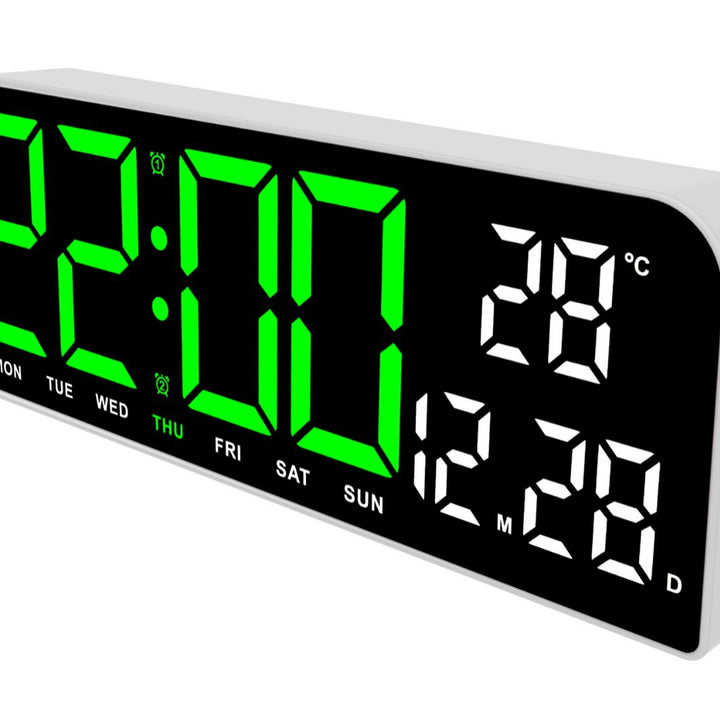 Digital Multi-Function Alarm Clock with Temperature and Date Setting Bowlift