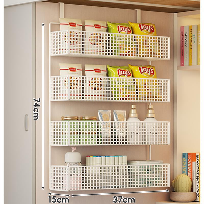 Under-Shelf Double-Tier Ventilated Mesh Hanging Storage Basket for Pantry and Bathroom