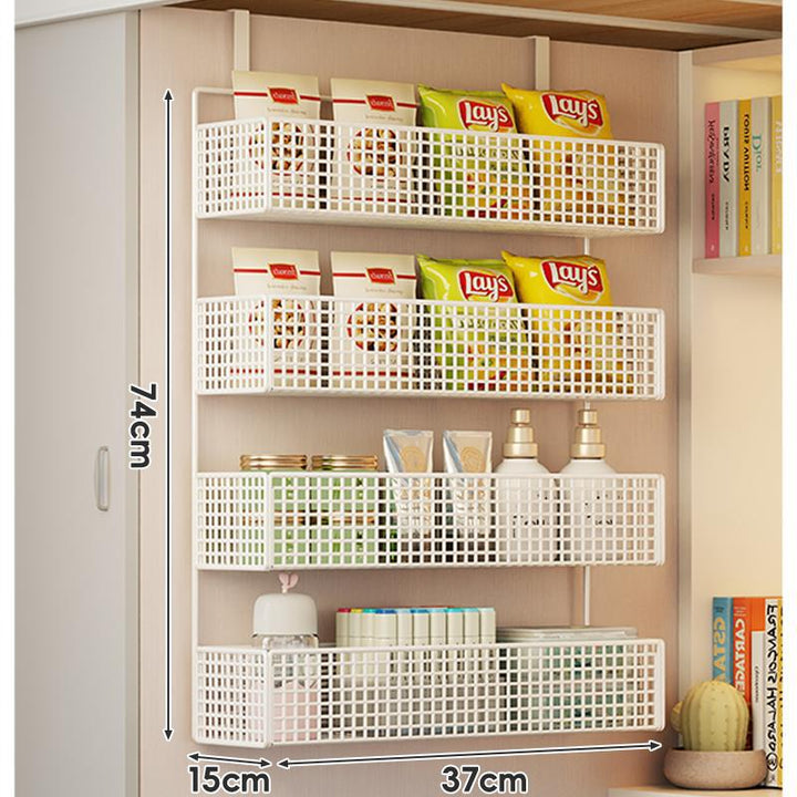 Under-Shelf Double-Tier Ventilated Mesh Hanging Storage Basket for Pantry and Bathroom