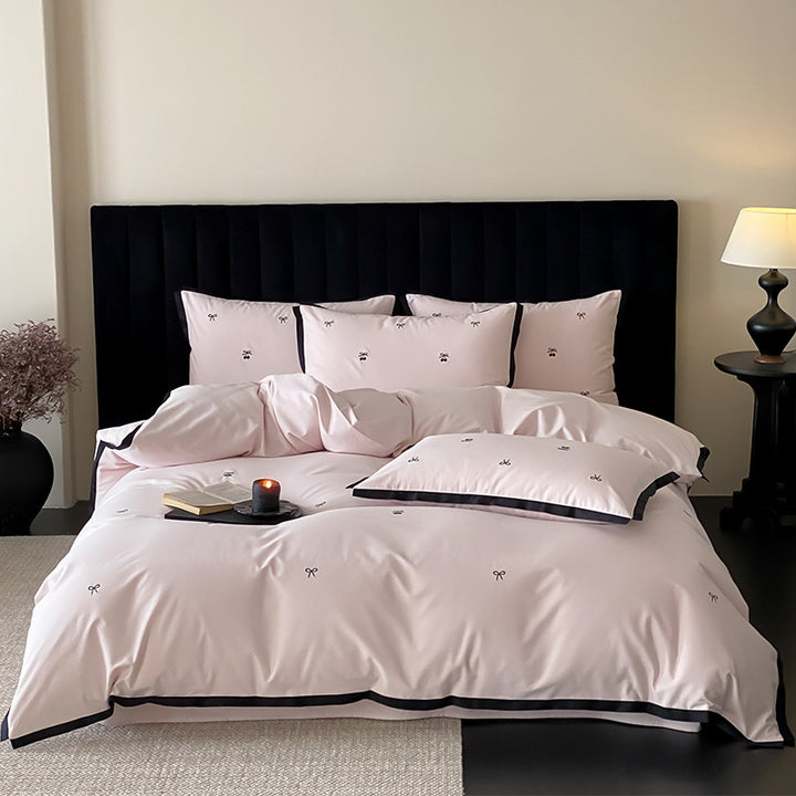 Luxury Embroidered Cotton Sateen Duvet Cover Set