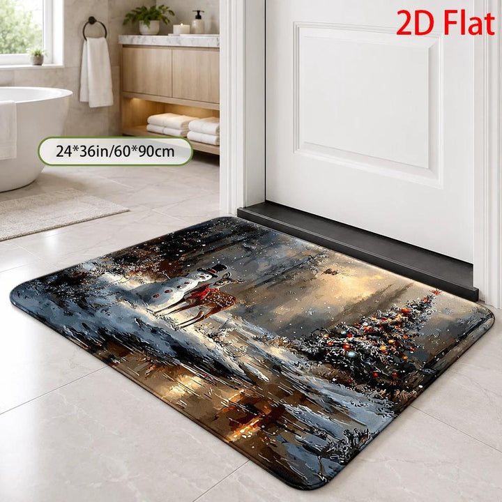 Festive Winter-Themed Bath Mat Bowlift