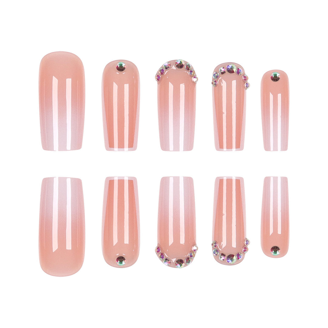 Elaborate Rhinestone-Embellished Long Press-On Nails Bowlift