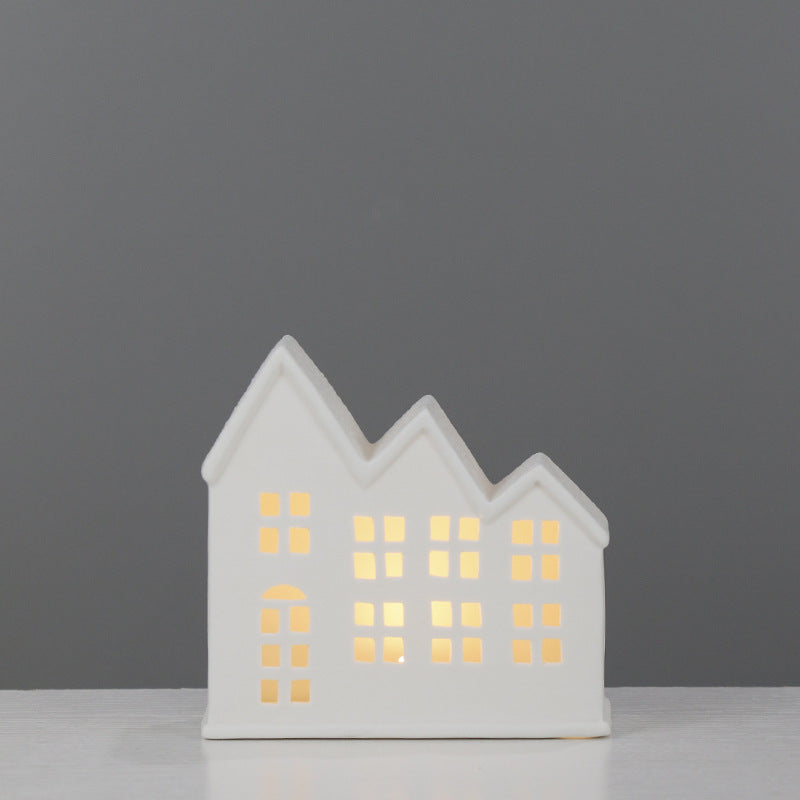 Decorative House-Shaped Ceramic Night Light Bowlift