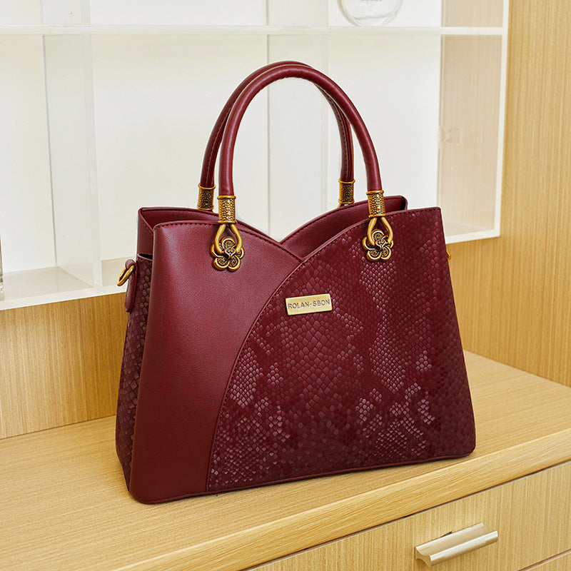 Textured Leather Handbag
