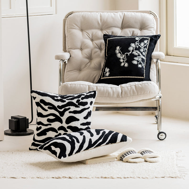 Elegant decorative pillow with zebra pattern