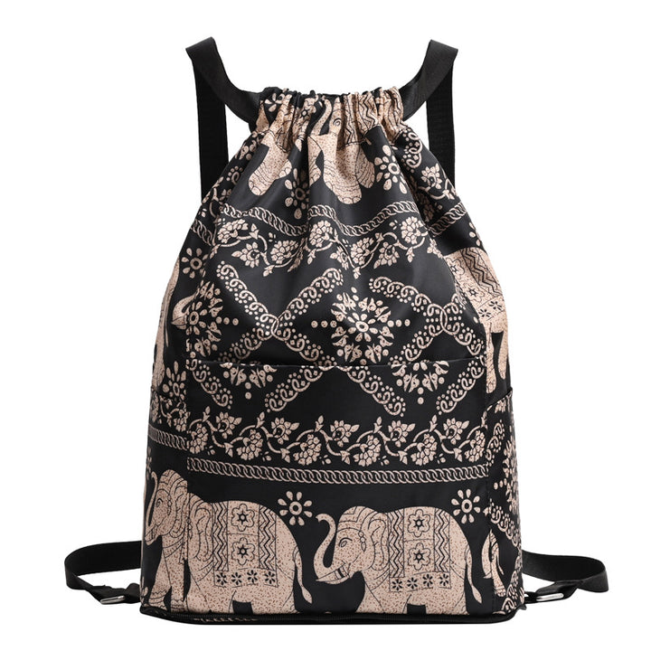 Drawstring Floral Print Backpack Bowlift
