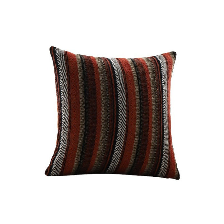 Square cushion cover with woven stripe and chenille structure Bowlift