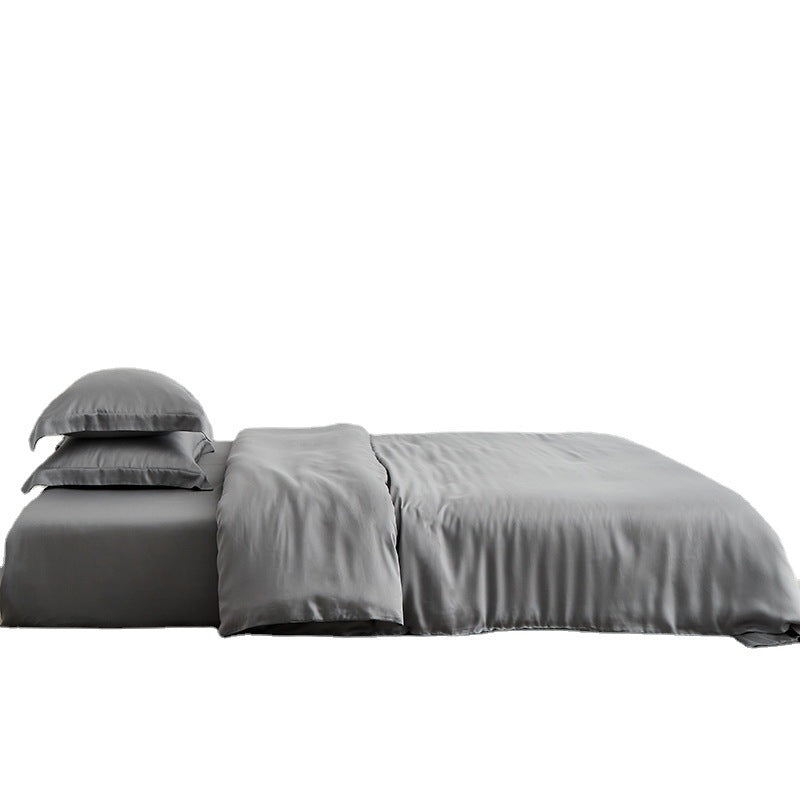 Luxury cotton satin duvet cover set with silky-soft soft-touch and hotel closure