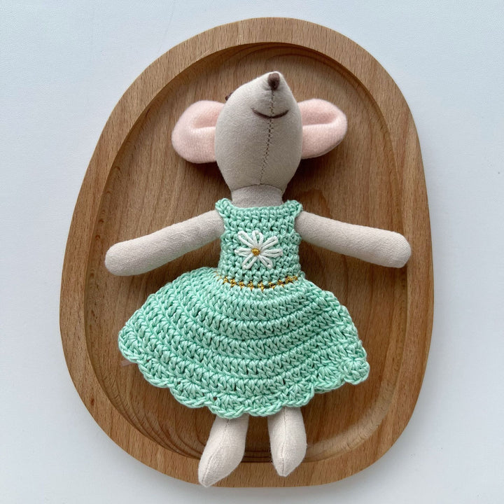 Hand-stitched Linen Mouse Doll