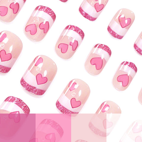 Heart-Embellished Gel Nail Extensions Bowlift
