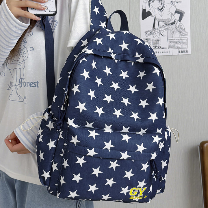 Versatile Multi-Pocket Star-Patterned Backpack Bowlift