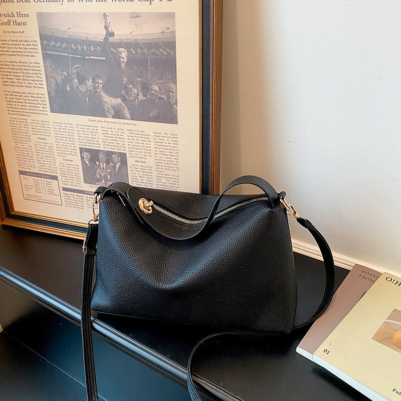 Textured Leather Crossbody Bag