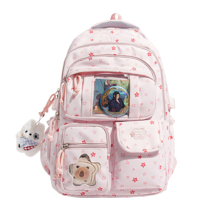 Star-Printed Casual School Backpack Bowlift