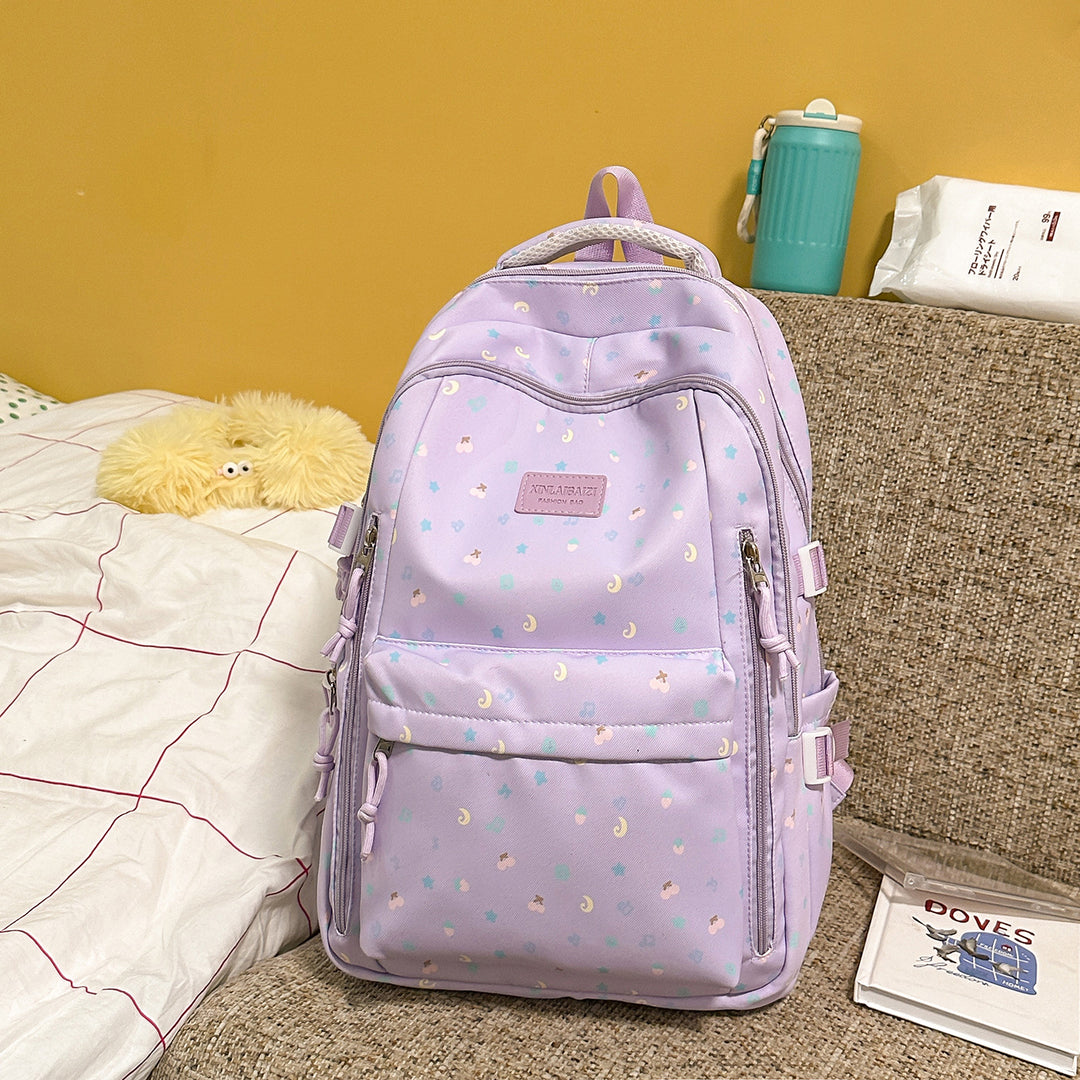 Stylish Multi-Pocket Backpack with Decorative Accents Bowlift