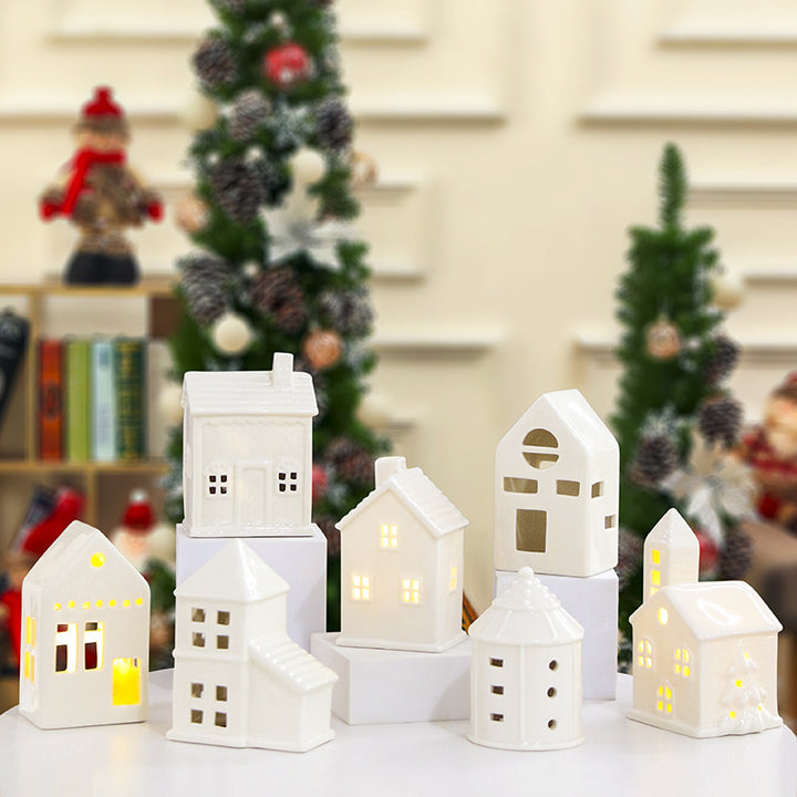Decorative Ceramic House Lantern Bowlift 1790310210