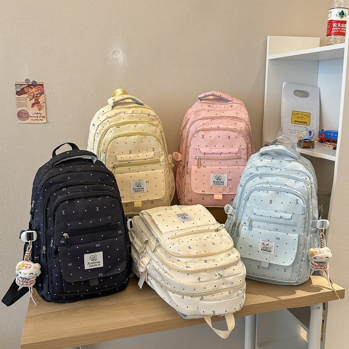 Multi-Pocket Patterned Backpack Bowlift