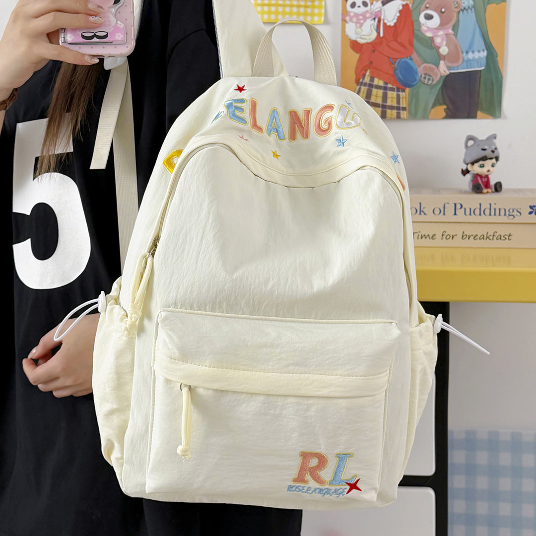 Stylish Embroidered Graphic Backpack Bowlift