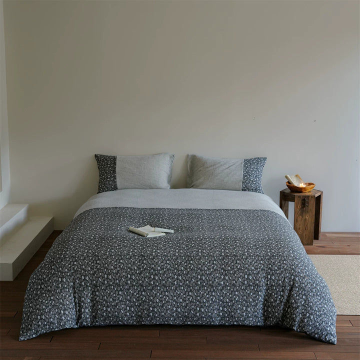 Reversible Floral Quilted Duvet Cover Set