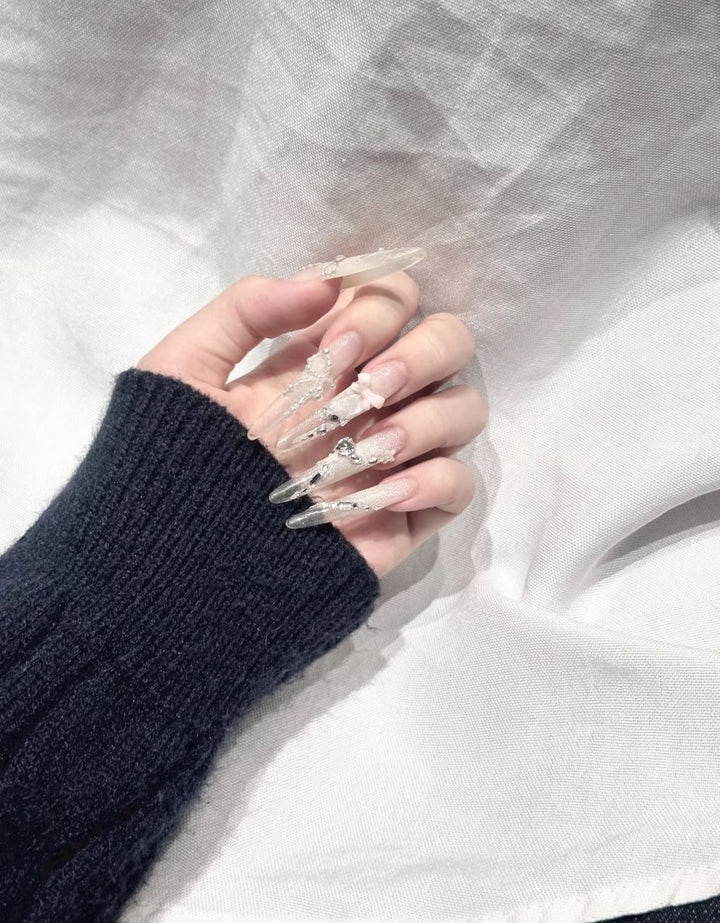 Elegant Decorative Acrylic Nail Extensions