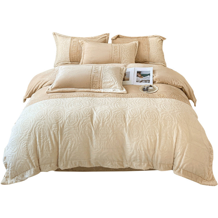 Luxurious Velvet Embroidered Comforter Set